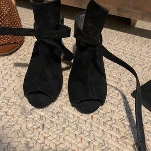 Black strapped heels